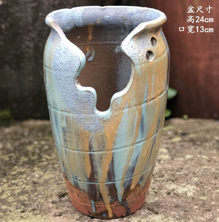  Handmade Cotton High Class, succulent old pile Flower Pot Purple Purple Purple Purgone Pot Purple Sand Pottery Tank Gap Ceramics Jade Pendant