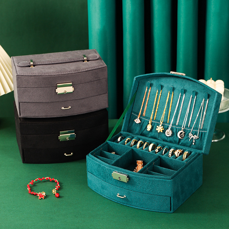 Joyero Pendientes Pendientes Bolsa de joyería de franela Caja de joyería Caja de joyería Regalo lindo para niña Regalo con cerradura en stock image 5