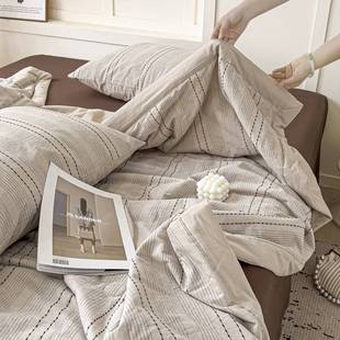 2025 Popular Type a Cotton Washed Cotton Soybean Summer Quilt Four-Piece Set - Evening Star