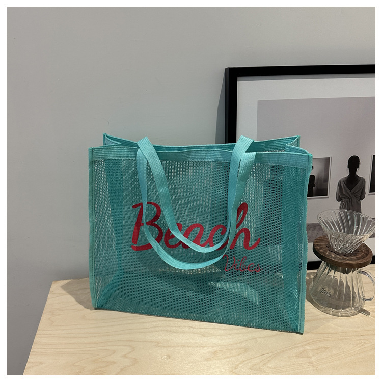 gauze net tote bag transparent shopping bag swimming bag nylon mesh dance fitness letter large capacity beach bag gauze net tote bag transparent shopping bag swimming bag nylon mesh dance fitness letter large capacity beach bag