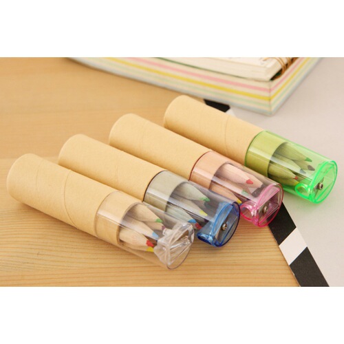 Log color barrel colored lead 6 color small colored lead long barrel 12 pieces colored pencil children's painting pen graffiti pen
