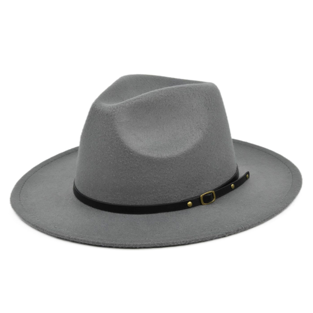 Unisex Retro Solid Color Sewing Flat Eaves Fedora Hat display picture 7