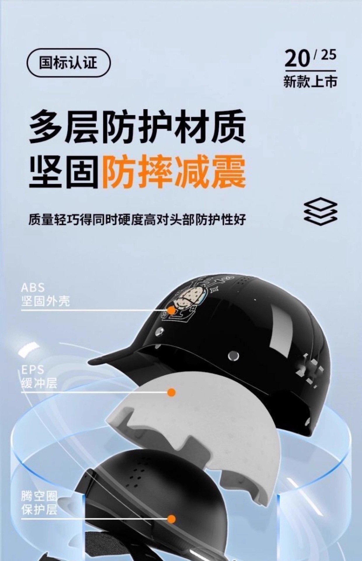 Cross-Border Foreign Trade Duckbill Safety Helmet for Electric Bikes, Men's Motorcycle Safety Helmet, Women's Summer Baseball Cap Style Helmet