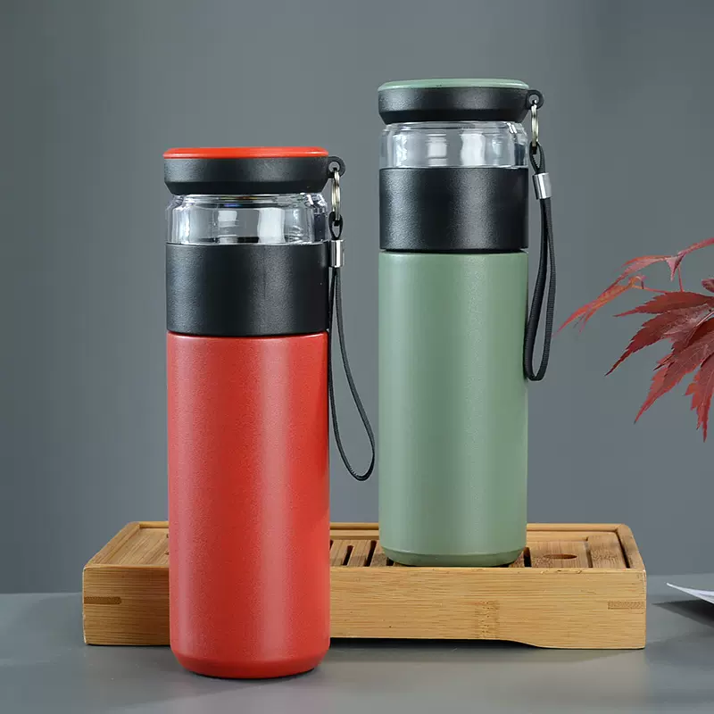 现货茶水分离保温杯办公泡茶杯高颜值车载高档水杯不锈钢便携杯子