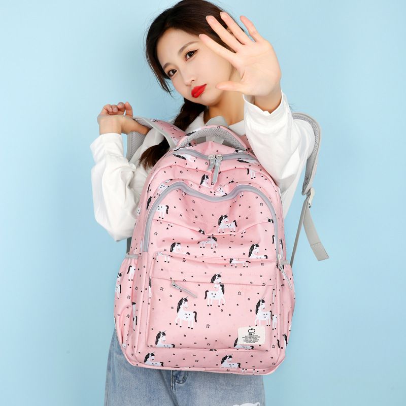 双肩包女新款韩版潮流大学生书包休闲旅行时尚百搭背包代发