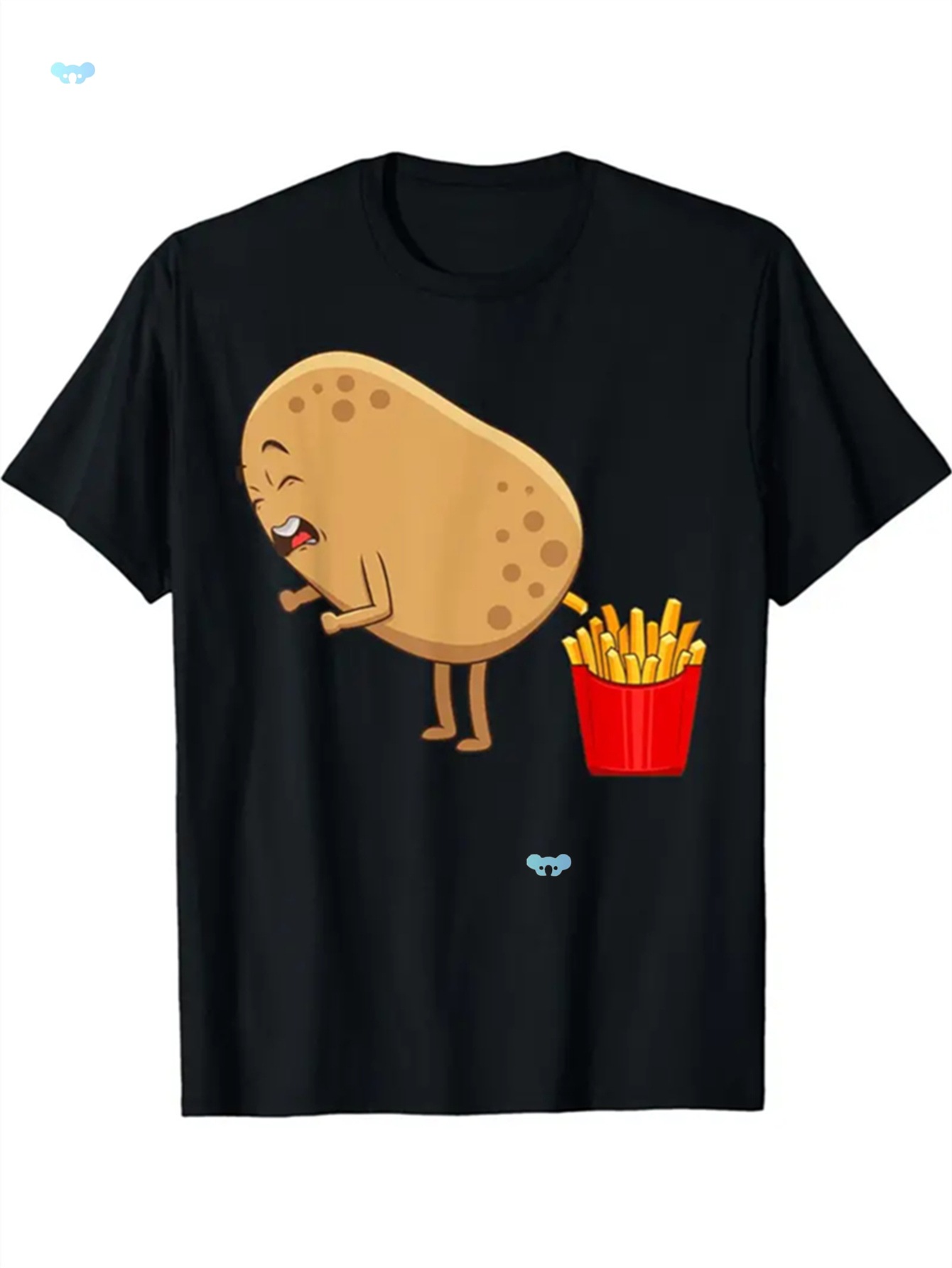 Fun French Fries Design Cotton T Shirt for Boys And Girls