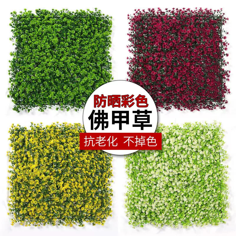 仿真植物墙彩色草坪假草皮塑料背景花墙拍摄人造草坪装饰佛甲草