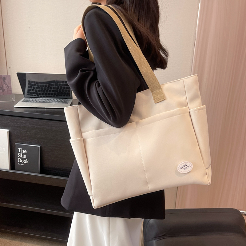 帆布包定制高级感通勤托特包大容量文艺学生单肩手提包印图案logo