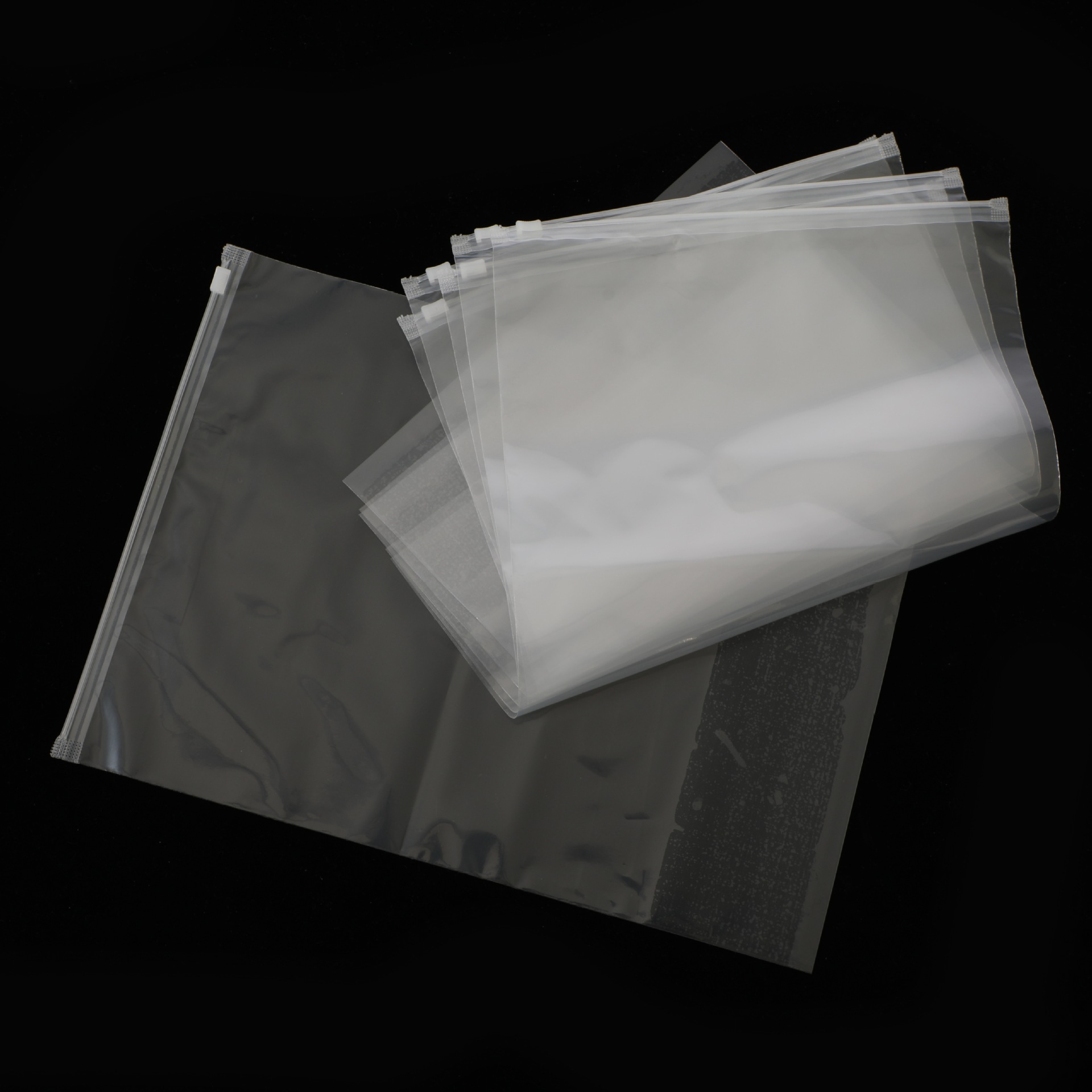 Spot Wholesale Transparent Frosted Zipper Bag Socks Intimates Clothing Packaging Storage Bag Pe Ziplock Bag