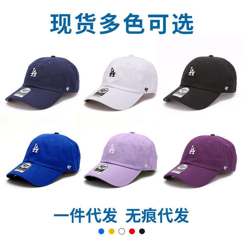 47Brand New American-Style Soft-Top Baseball Cap with Small Logo Ny Yankees Baseball Cap La Dodgers Sun Hat