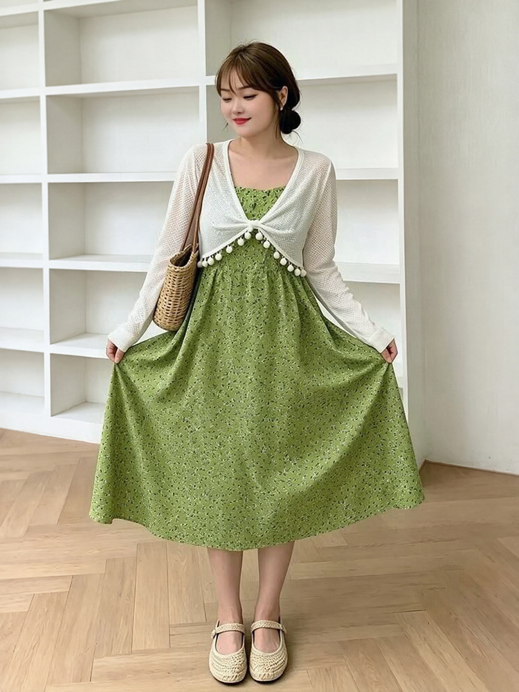 60-150kg Plus-Size Women's Shawl Strap Dress 2026 Spring/Summer Casual Vacation Mom Outfit for Slightly Chubby Women 60-150kg Plus-Size Women's Shawl Strap Dress 2026 Spring/Summer Casual Vacation Mom Outfit for Slightly Chubby Women