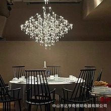 复式楼别墅客厅吊灯现代轻奢餐厅萤火虫酒店大厅卧室水晶LED灯具