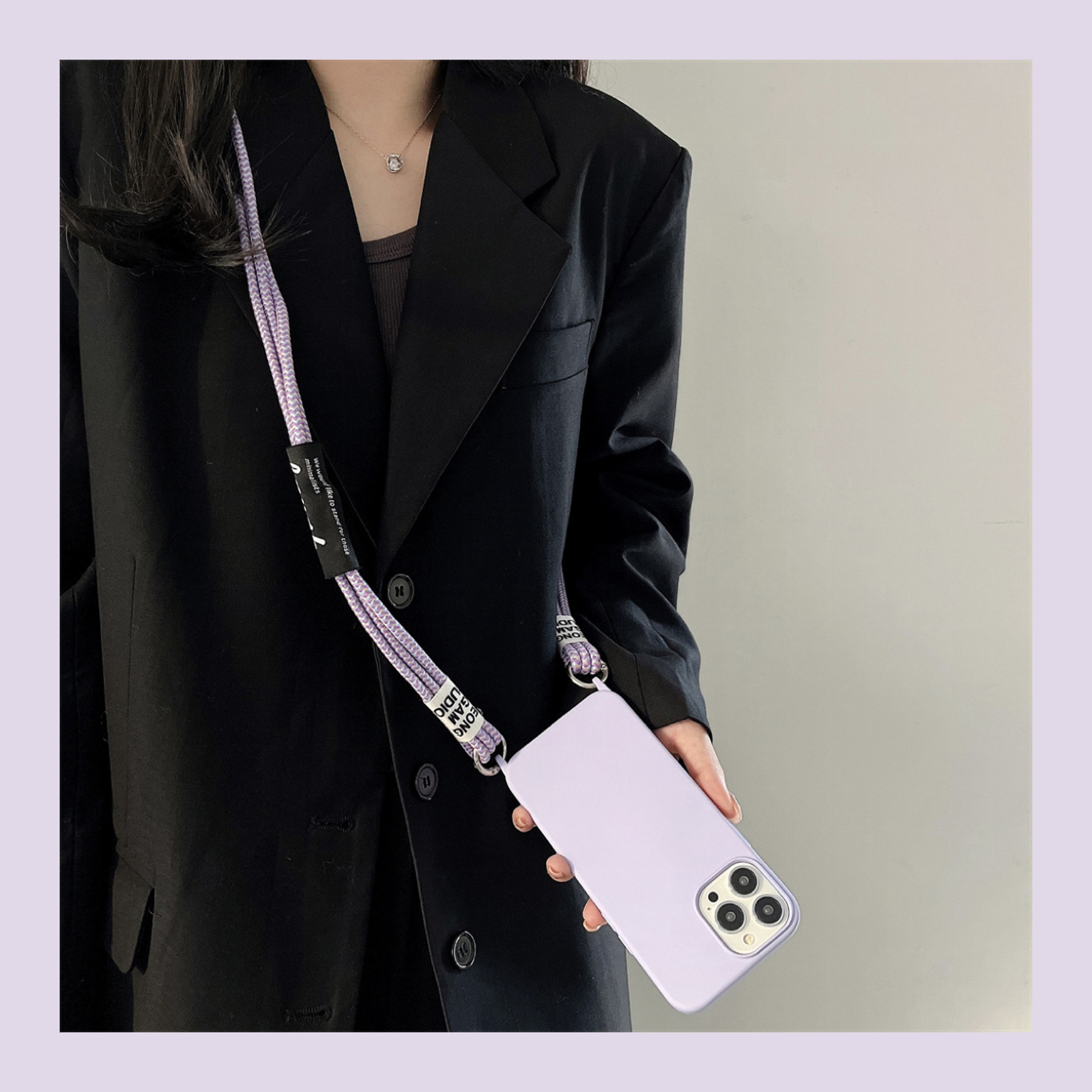 Adatto per Apple iPhone 15promax montato 14Pro accessorio per scheda con coulisse sul retro a tracolla 13 custodia universale per telefono_voghion.com