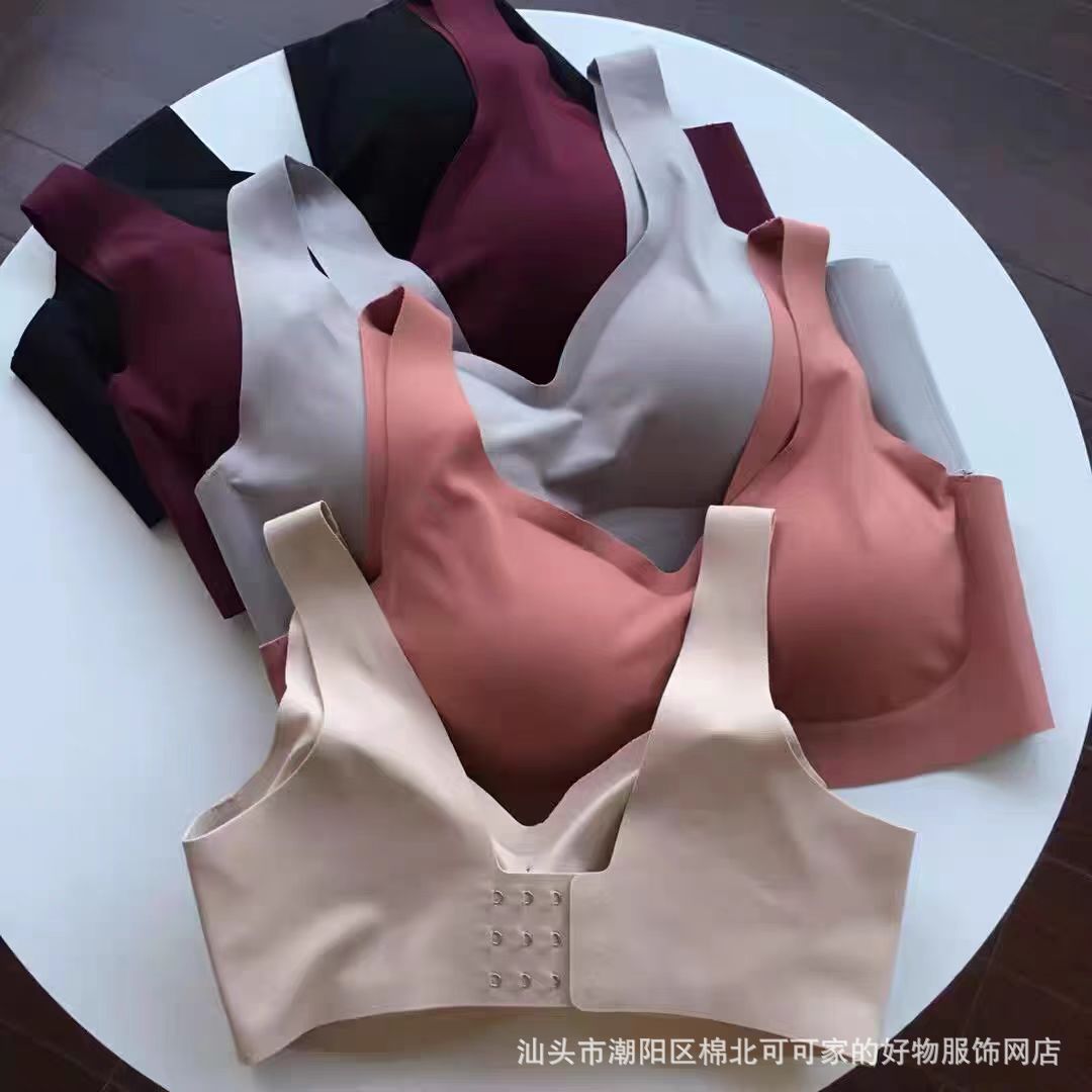 A03 # stock al por mayor nueva taza fija antideslizante ropa interior sin marcas de una pieza de damas sujetadores sexuales de color sólido