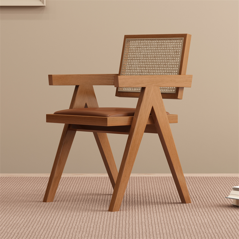 Sillas de caña sillas de cama, sillas de espessado, sillas de respaldo nórdicas japonesas, sillas de balcón, sillas de mesa de comedor de madera maciza