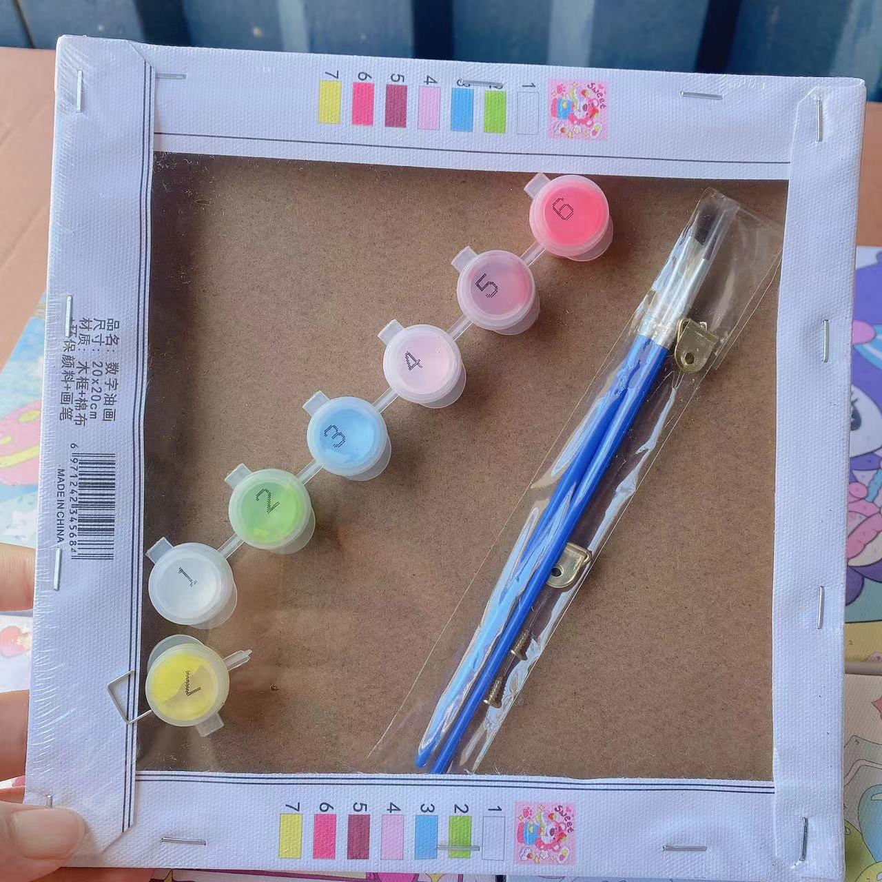 Pintura al óleo digital DIY pinturas de niños pinturas pintadas pintadas a mano DIY pintadas con marcos de madera pintados 20 * 20 lotes