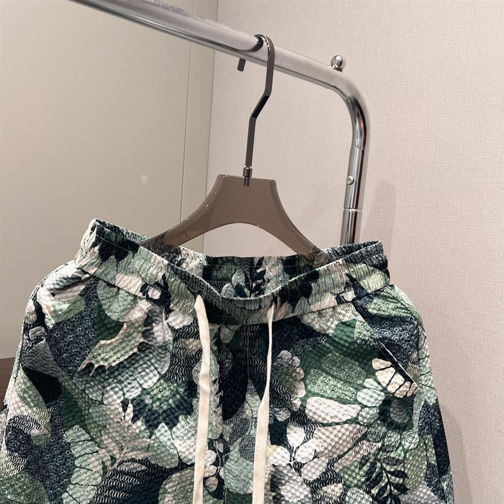 New Summer Thin Men's Casual Printed Quick Drying Beach Shorts Plus Size Straight Leg Five Point Pants_viptrois.com