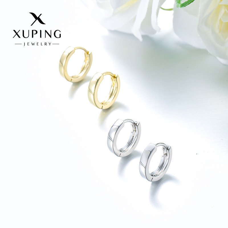 Xuping simple estilo geométrico auriculares redondos aleación de cobre transfronteriza paisaje europeo y americano círculo auriculares personales auriculares