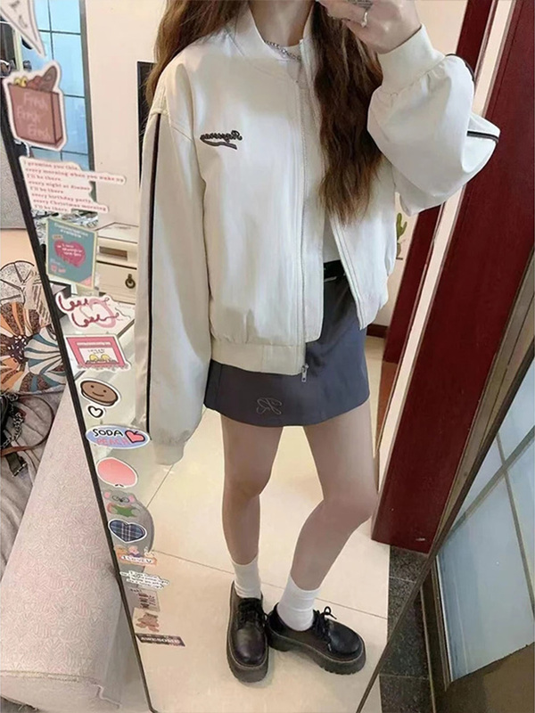 今年流行小个子美式棒球服外套女春秋2025年休闲chic短款夹克|undefined