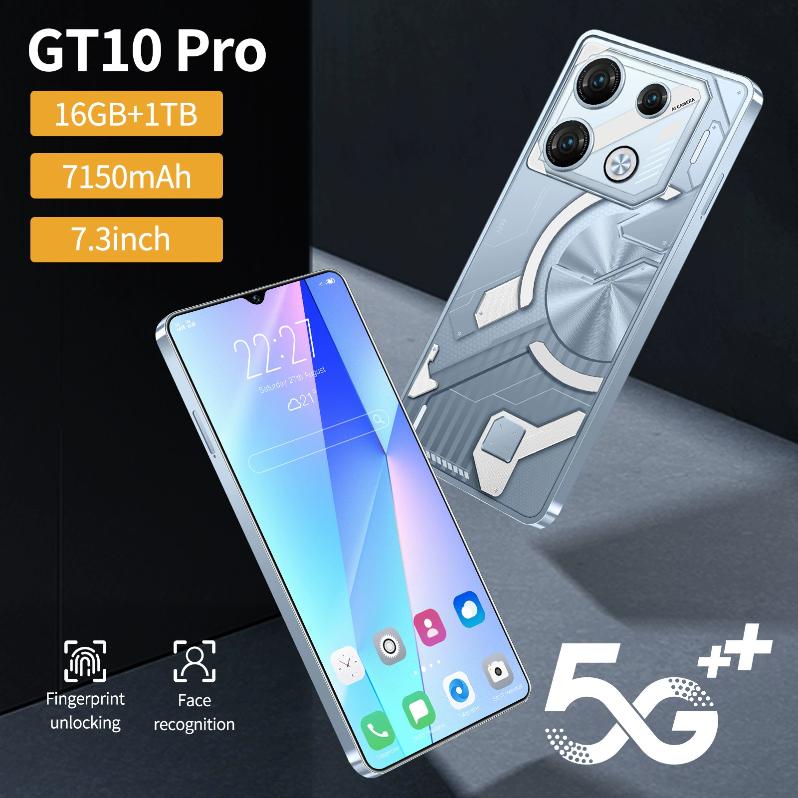 Взрывной кросс-бордерный внешний торговый мобильный телефон GT10 ProOversized большего экрана HD 16+1T память источник фабрика оптовая торговля Шэньчжэнь