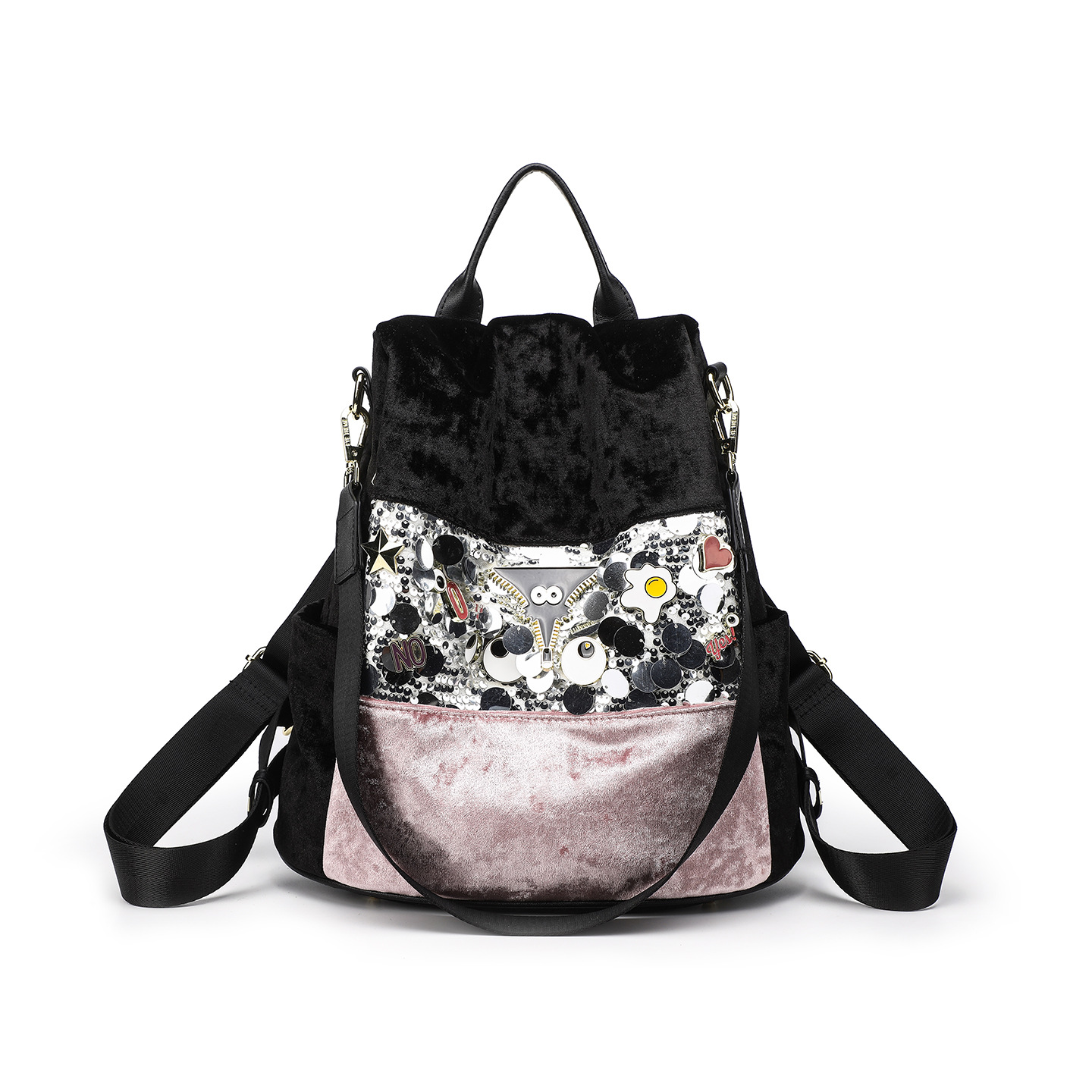 Nueva personalidad práctica pelusa de alta sensación bolso ocio bolso de viaje de estudiantes multipropósito 2888 #