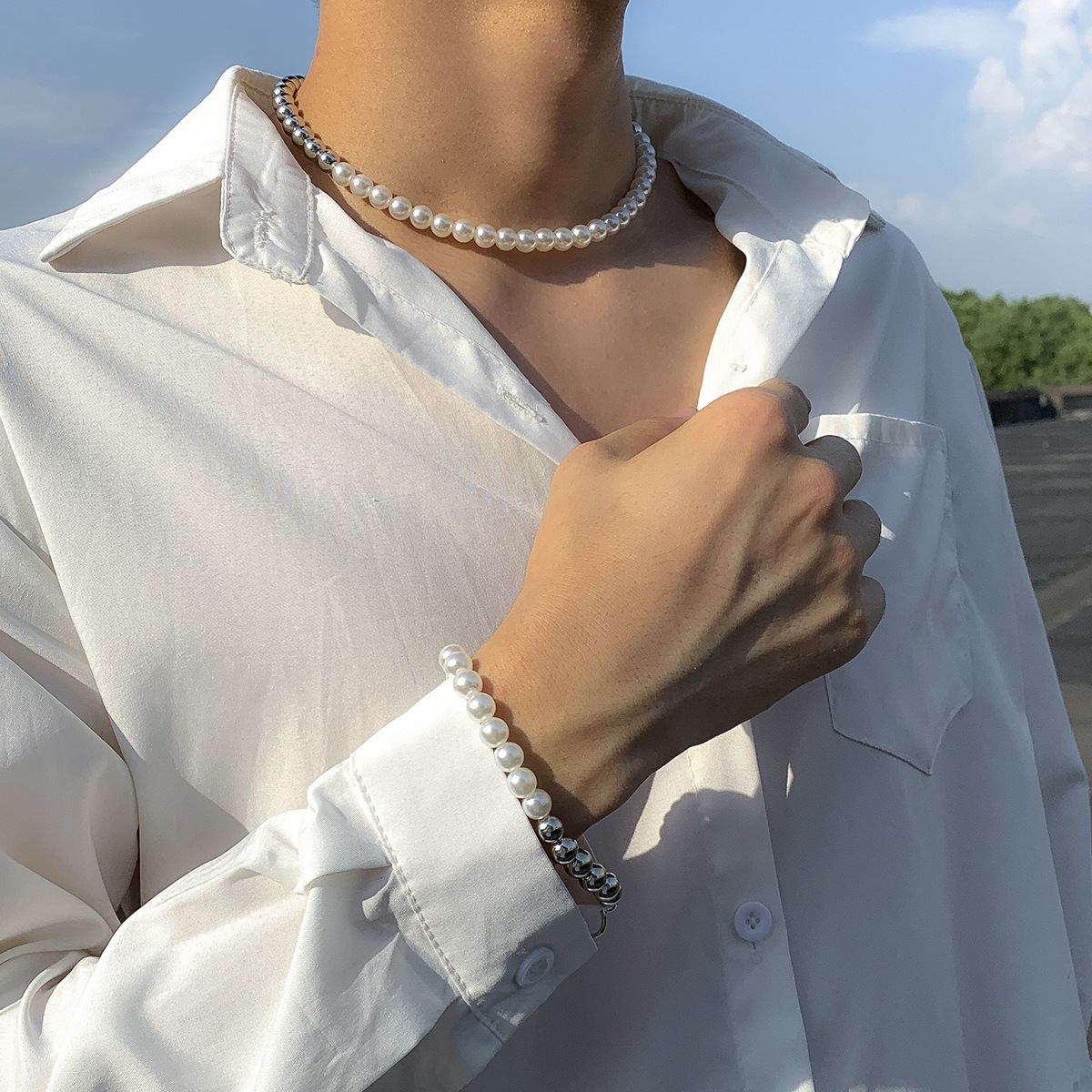 Stylish Pearl Necklace Set