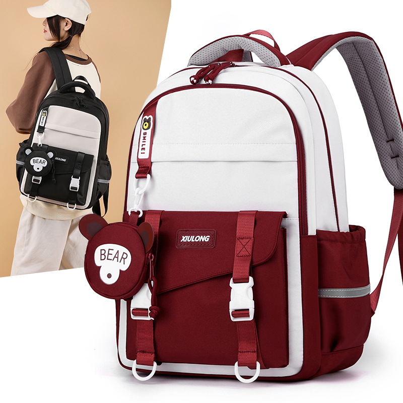 2024 nueva mochila femenina estudiante de secundaria estilo coreano gran capacidad estudiante de la escuela primaria Grado tres a seis mochila