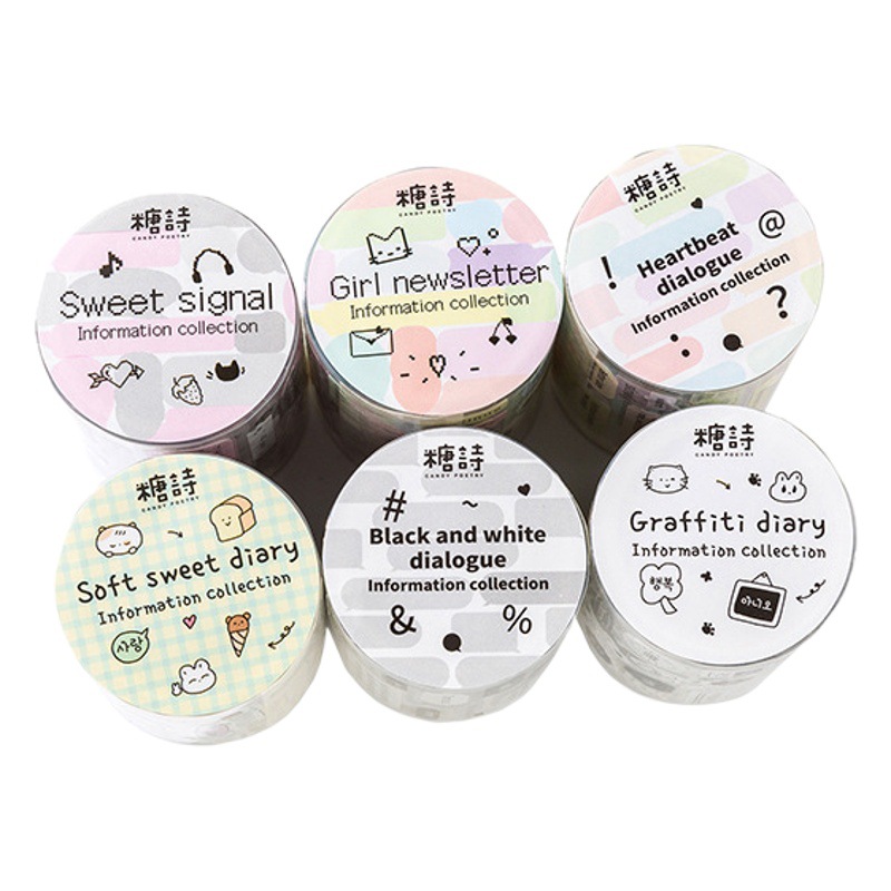 Tangshi papel recubierto eliminación de residuos cinta colección información serie dibujos animados lindo estilo coreano Goo tarjeta pegatinas diario material pegatinas