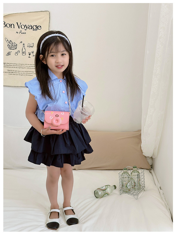 Girl's Pu Leather Letter Solid Color Cute Basic Buckle Shoulder Bag Crossbody Bag Chain Bag display picture 2