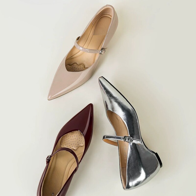 【6Cm Height Increase for Petite Individuals】2026 Spring/Summer New Simple French-Style Pointed-Toe Mary Jane Women's Shoes with Wedge 【6Cm Height Increase for Petite Individuals】2026 Spring/Summer New Simple French-Style Pointed-Toe Mary Jane Women's Shoes with Wedge