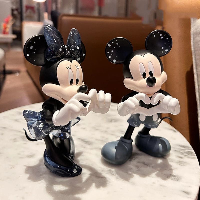 ビーハートミニーミッキーフィギュア結婚式の装飾品ミッキーマウストレンディなおもちゃ人形婚約ケーキの装飾カップルギフト|undefined
