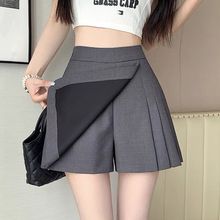 UNMUN黑色高腰西装短裤女2025春夏今年流行阔腿显瘦气质a字半身短