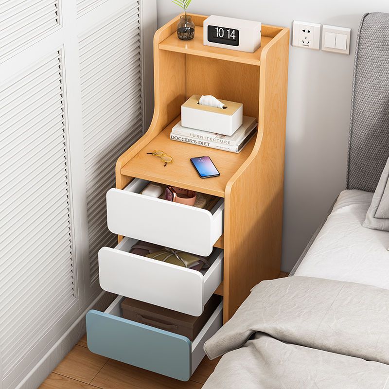 Mesita de noche Dormitorio simple Mesita de noche pequeña ultraestrecha para alquilar un pequeño gabinete estante de cabecera simple al por mayor