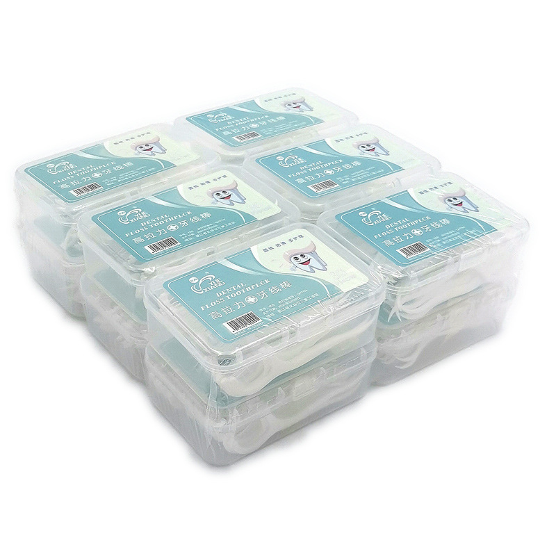 D1532 hilo dental cuadrado clásico suave hilo dental Paquete de familia bolsa portátil cuidado de limpieza dental ultra-fino hilo dental