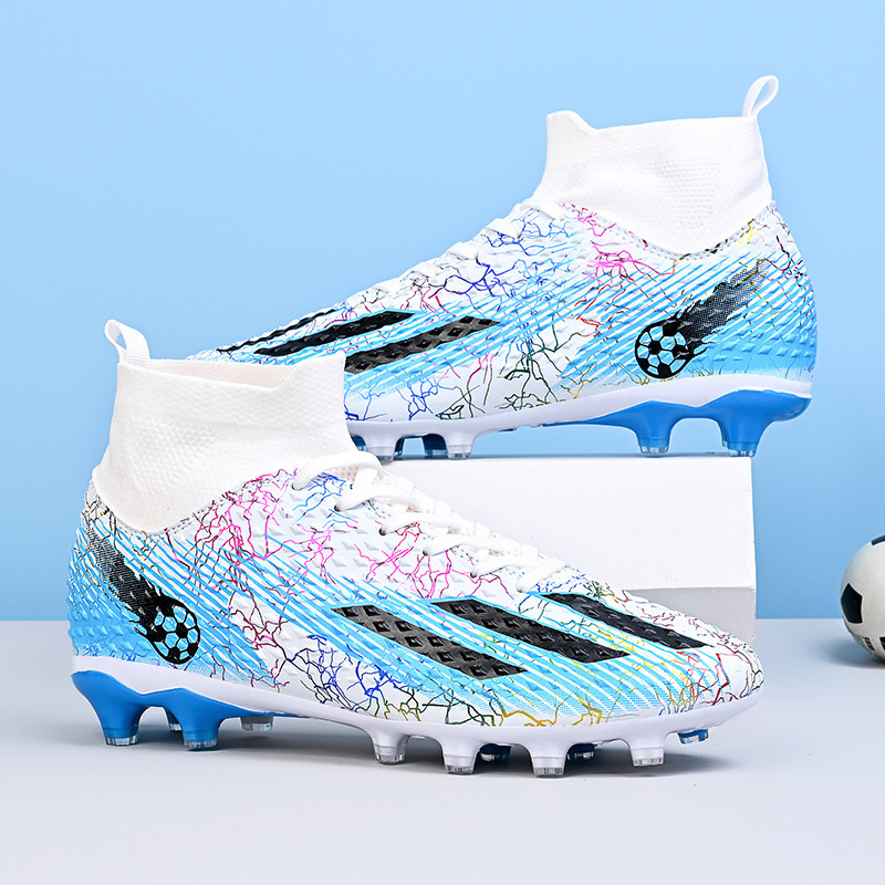 Zapatos de Entrenamiento de Fútbol de Caña Alta para Jóvenes TPU Ligero para Césped Natural y Artificial