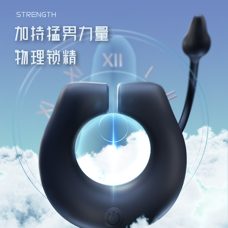 Control remoto inalámbrico anillo de bloqueo de succión magnética de tres puntos de vibración de espalda masajeador de próstata anal plug vibración productos del sexo
