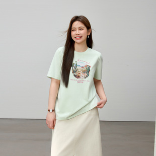 [Lyocell Simple Comfortable Casual Joker T-shirt] Slim Show plus size Women's Fat mm2025 Summer New