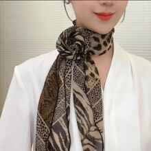 新款百搭时尚纱巾防晒女士围巾薄款气质飘带花朵丝巾发带时尚波点