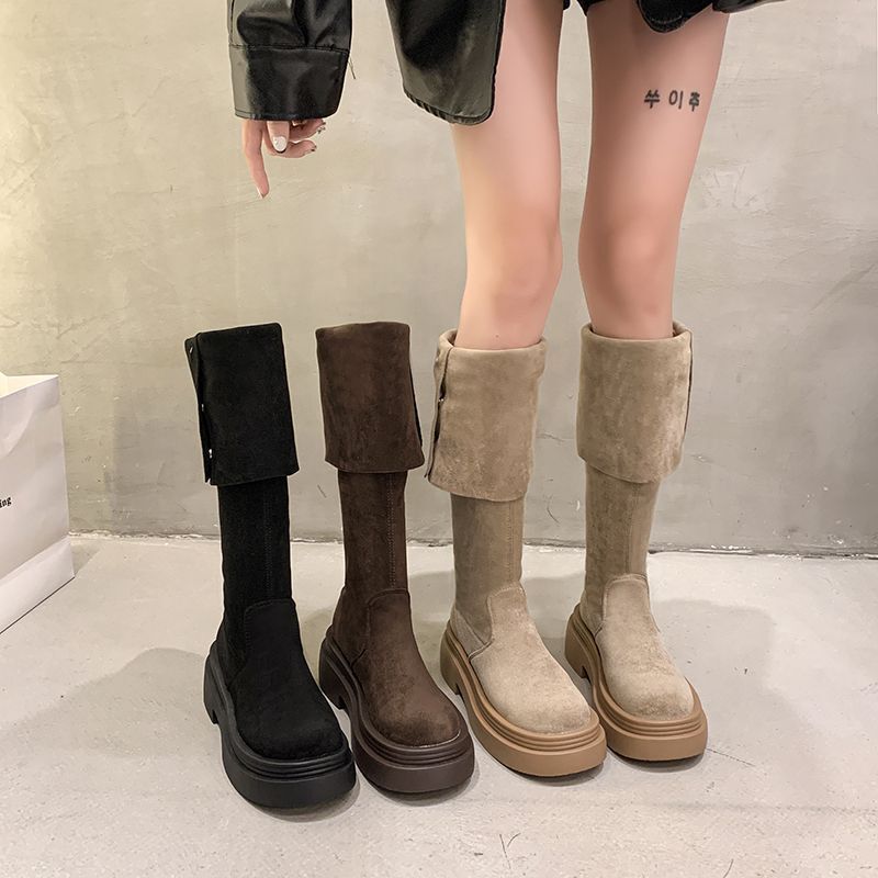 Two-Way Convertible Thick-Soled Long Boots for Women, 2026 Autumn and Winter New Style, Chunky Heel Over-The-Knee Riding Boots, Spring and Autumn Models Two-Way Convertible Thick-Soled Long Boots for Women, 2026 Autumn and Winter New Style, Chunky Heel Over-The-Knee Riding Boots, Spring and Autumn Models