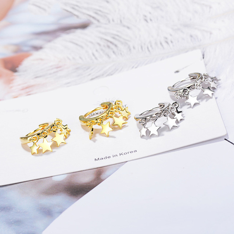 Korean Temperament Personality Wild Star Earrings Fashion Simple Earrings Ear Jewelry display picture 3
