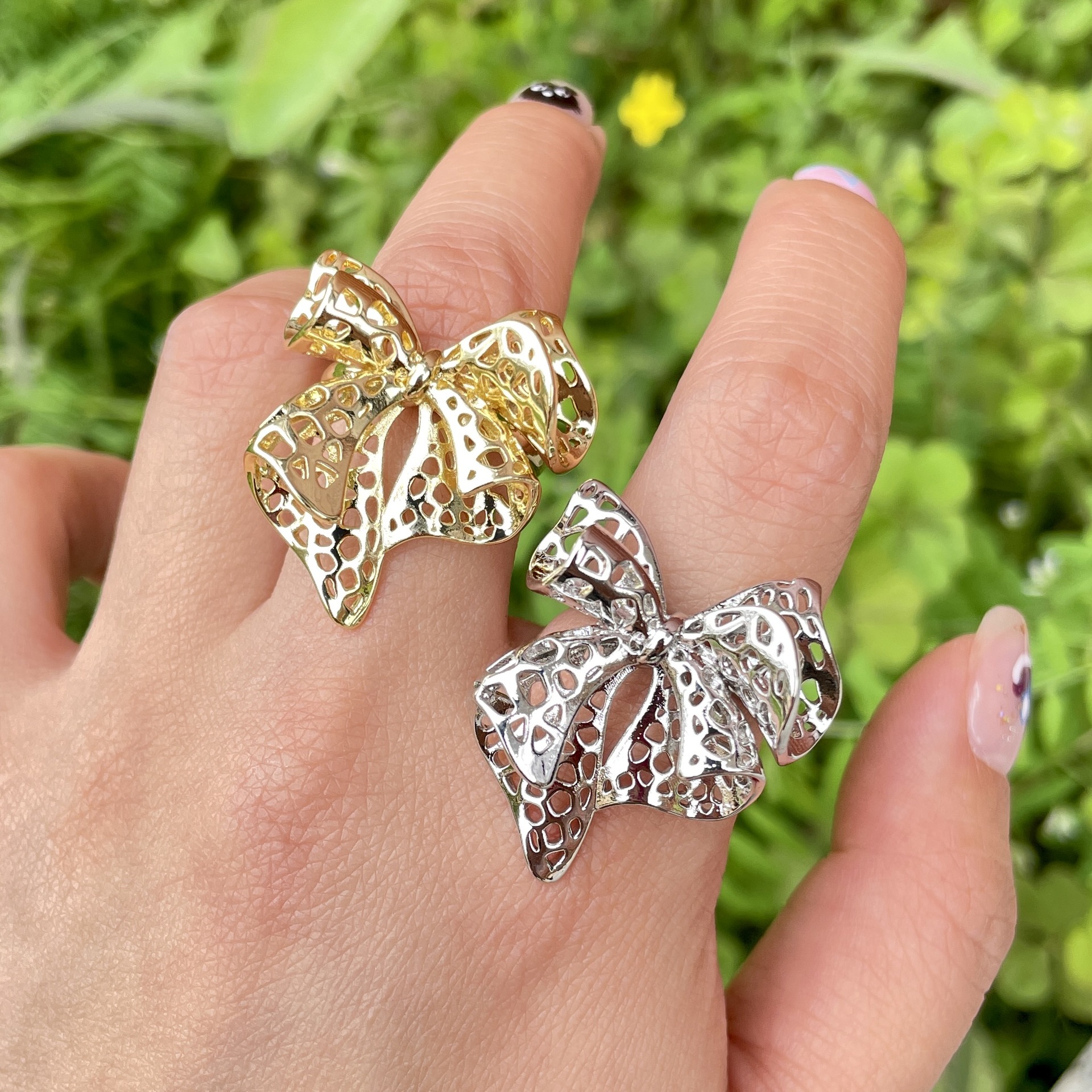 15g Weight Jewelry Set Classification Jewelry + Earrings Quantity Casual Occasion Copper Material Bow Knot Pattern Women's Gender Plating Design Sweet Style Copper Sweet Plating Bow Knot Jewelry Set 6