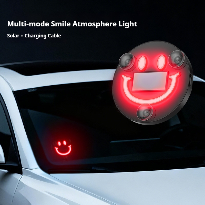 Ventana triangular del automóvil sonriente luz de atmósfera ventana triangular sensible a la luz inteligente decoración luminosa sin cableado luz de atmósfera LED