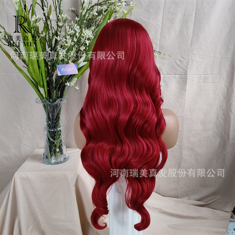 欧米のT PARTの前のレースのかつらの頭カバーの長い巻き髪の化繊の頭カバーのwig|undefined