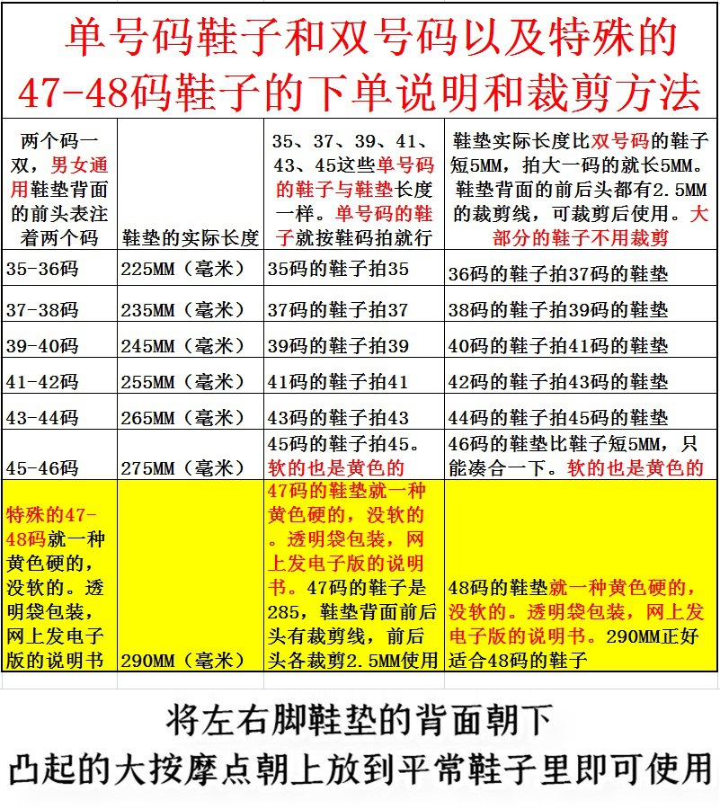 4鞋垫下单表格详情