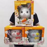 Кролик, игрушка, копилка, подарочная коробка, белый кролик, подарок на день рождения