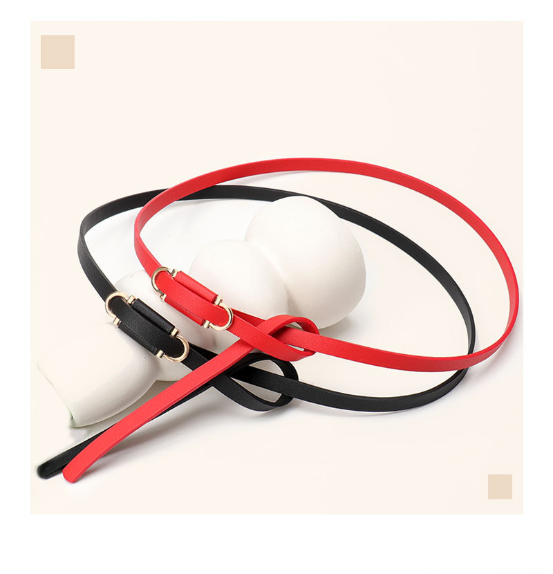 Daily Occasion Pu Leather, Alloy Material Simple Style Solid Color Pu Leather Alloy Women's Leather Belts