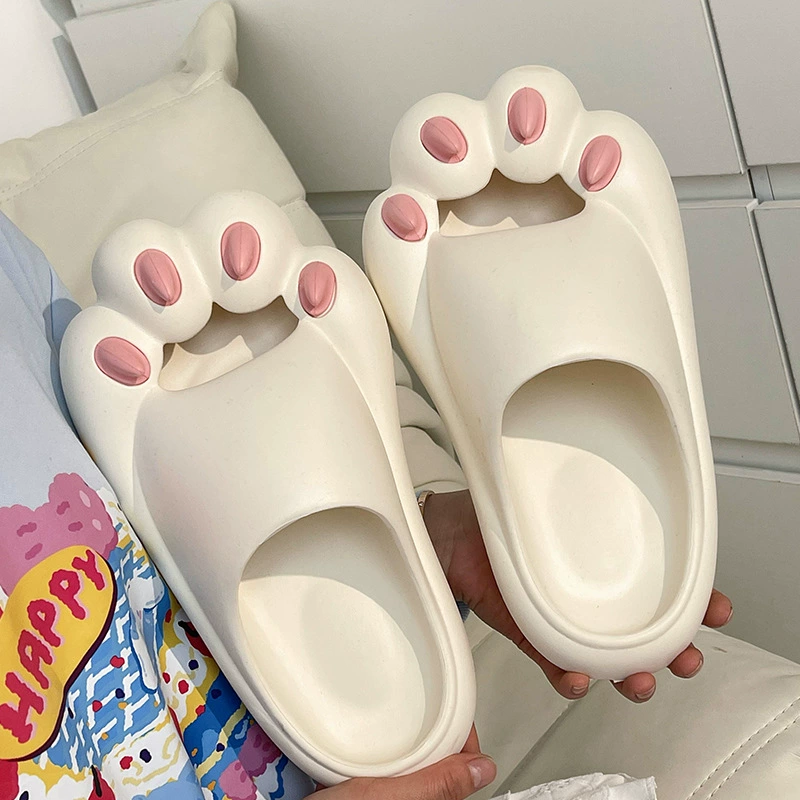 Nanbo Wan милые тапочки с кошачьим когтем, женские летние домашние толстые тапочки с головой перикарда для девочек из мультфильма