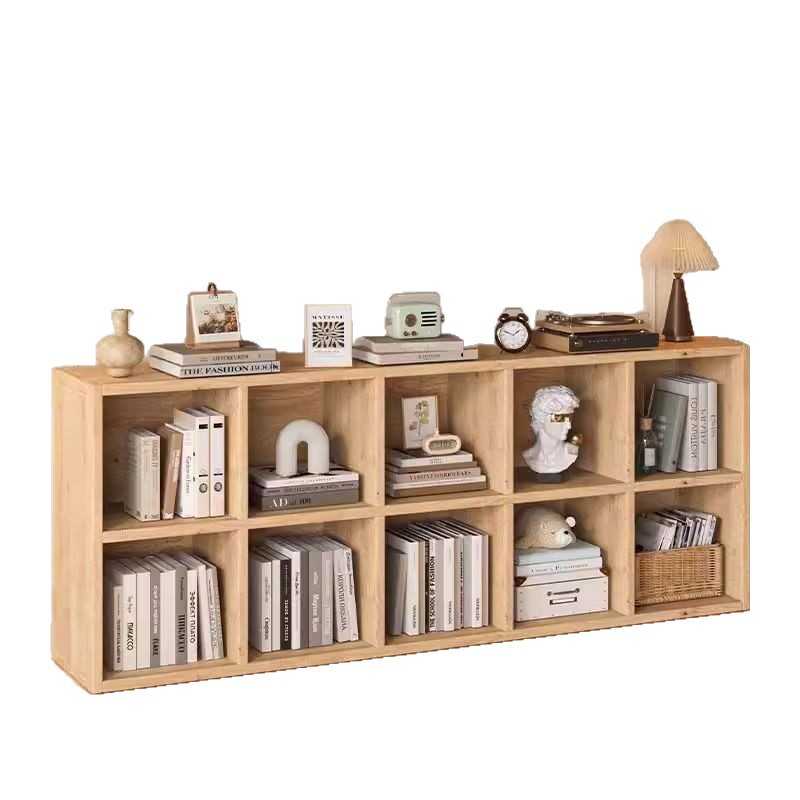 Estante de madera sólida estante de piso estante de librería armario de almacenamiento integrado contra la pared combinación jardín de infantes gabinete de celosía gabinete de almacenamiento