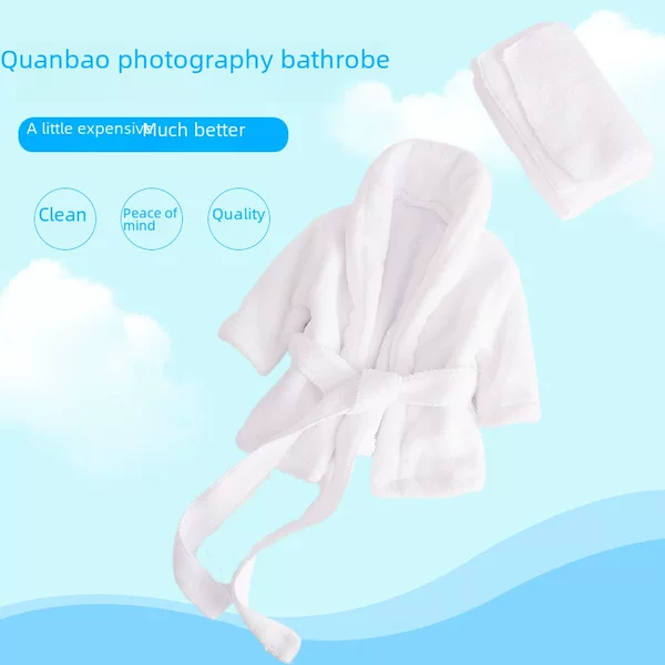 Newborn Photography Bathrobe Baby Shower Pajamas Photo Studio Photo Clothing Baby Thickened Coral Fleece Bathrobe Pajamas