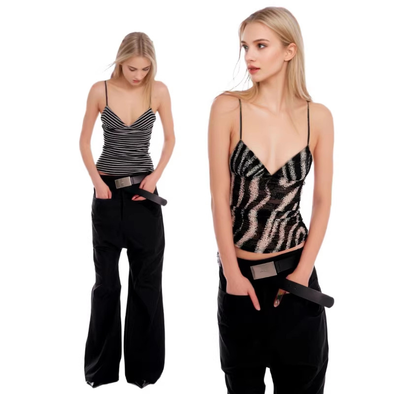 Triangle Cup Camisole for Women 2025 Summer New Style Sexy Fashion Slim Fit Top